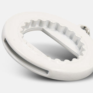 Clip 3-in-1 Bottle Opener Key Ring (White) — Detail