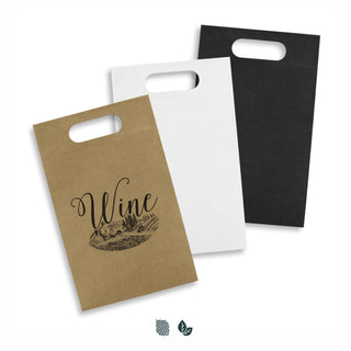 Kraft Die Cut Paper Wine Bag (Black) — Impact Aware