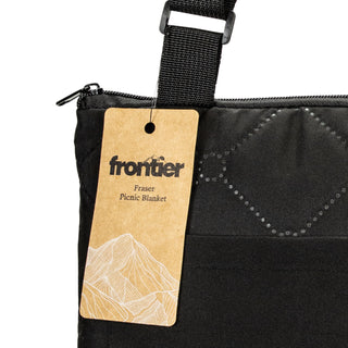 Frontier Fraser Picnic Blanket (Black) — Hangtag