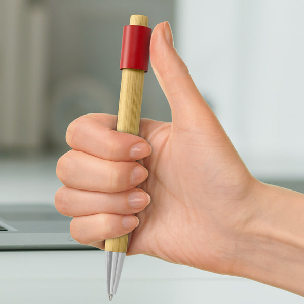 Flux Bamboo Spinner Pen (Natural/Orange)