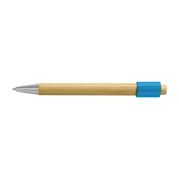 Flux Bamboo Spinner Pen (Natural/Light Blue)