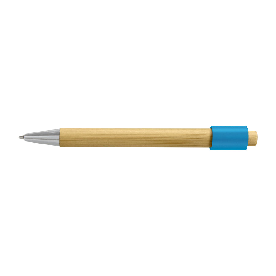 Flux Bamboo Spinner Pen (Natural/Light Blue)