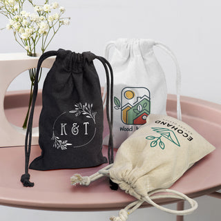 Linen Cotton Gift Bag - Small (Black) — Feature