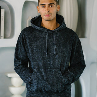 8300 Colortone Mineral Wash Pullover Hoodie (Black)