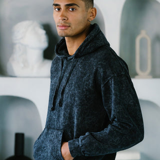 8300 Colortone Mineral Wash Pullover Hoodie (Black)
