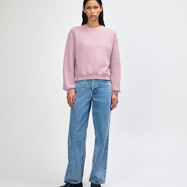 American Apparel RF494 Boxy Cropped Crewneck (Blush)