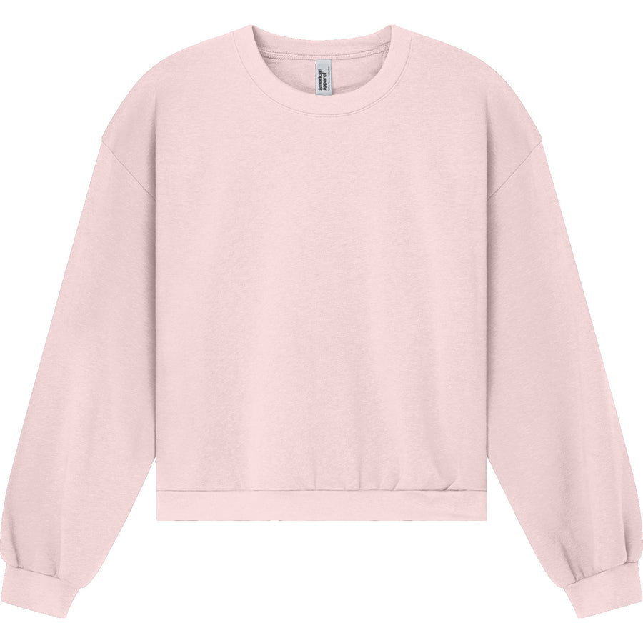 American Apparel RF494 Boxy Cropped Crewneck (Blush)