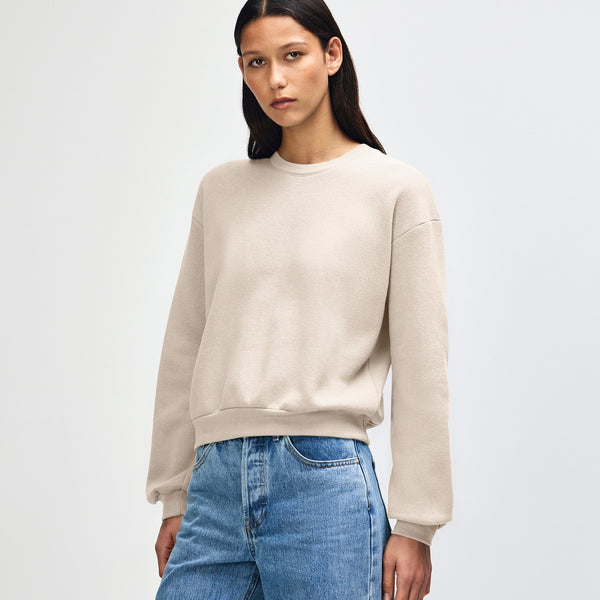 American Apparel RF494 Boxy Cropped Crewneck (Bone)