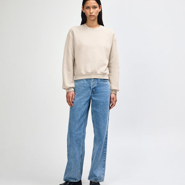 American Apparel RF494 Boxy Cropped Crewneck (Bone)