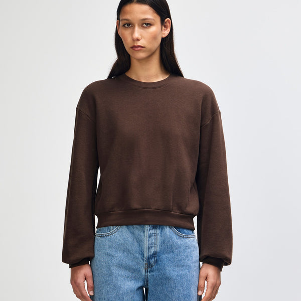 American Apparel RF494 Boxy Cropped Crewneck (Brown)