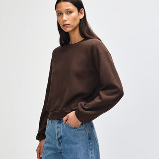 American Apparel RF494 Boxy Cropped Crewneck (Brown)