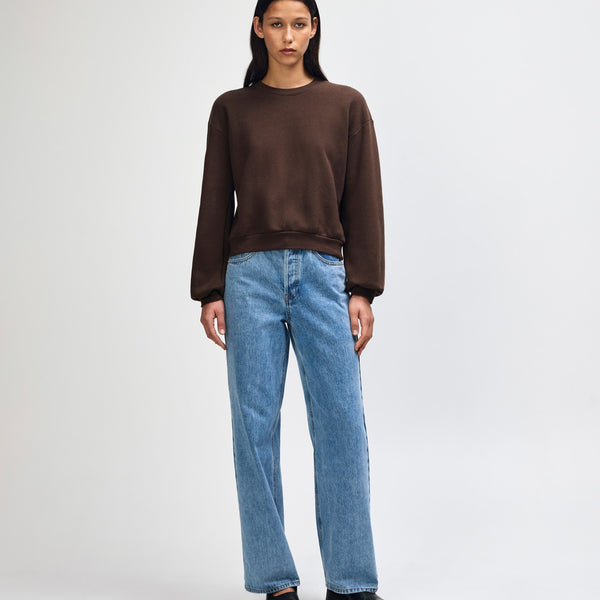 American Apparel RF494 Boxy Cropped Crewneck (Brown)