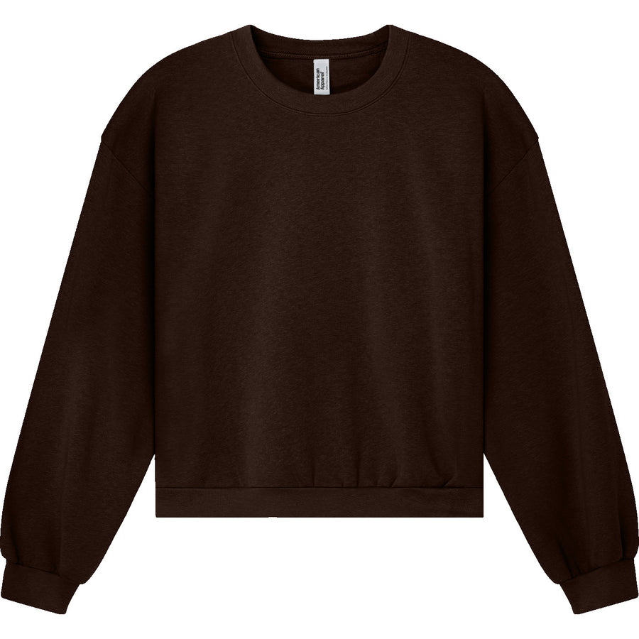 American Apparel RF494 Boxy Cropped Crewneck (Brown)