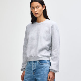American Apparel RF494 Boxy Cropped Crewneck (Heather Grey)