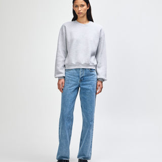 American Apparel RF494 Boxy Cropped Crewneck (Heather Grey)