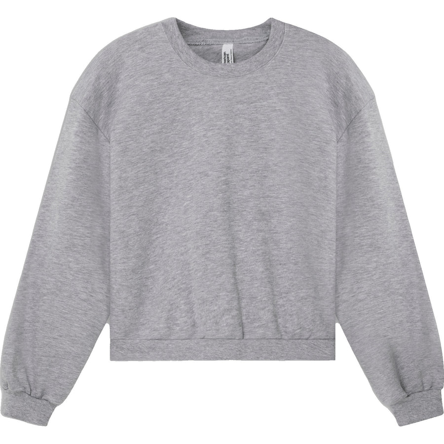 American Apparel RF494 Boxy Cropped Crewneck (Heather Grey)