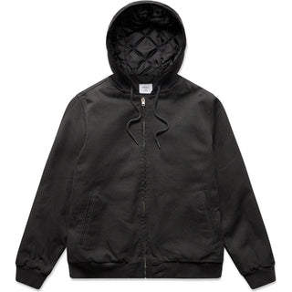 AS Colour 5532 Canvas Bomber Hood Jacket - Front View | color:Black|view:front