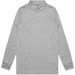 AS Colour 5404 Chad L/S Polo - Front View | color:Grey Marle|view:front