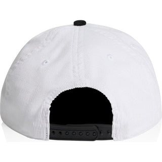 AS Colour 1159 Class Cord Two-Tone Cap - Back View | color:White/Black|view:back