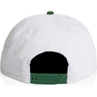AS Colour 1159 Class Cord Two-Tone Cap - Back View | color:White/Forest|view:back