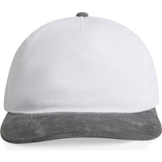 AS Colour 1159 Class Cord Two-Tone Cap - Front View | color:White/Shadow|view:front