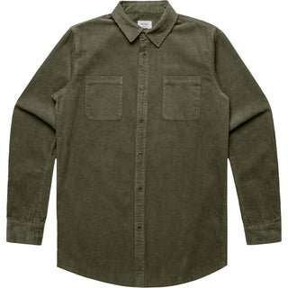 AS Colour 5419 Cord Shirt - Front View | color:Army|view:front