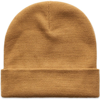 AS Colour 1107 Cuff Beanie - Front View | color:Camel|view:front