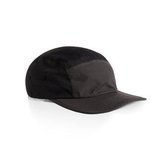 AS Colour 1105 Finn Two-Tone Nylon Cap - Side view | color:Coal/Black|view:side