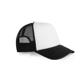 AS Colour 1163 Frame Foam Two-Tone Trucker - Side view | color:White/Black|view:side