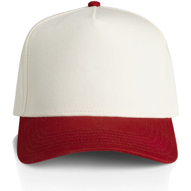 AS Colour Frame Two-Tone Cap | 1165 (Natural/Cardinal)