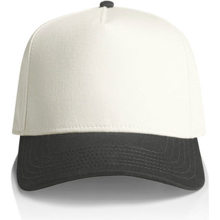 AS Colour 1165 Frame Two-Tone Cap - Front View | color:Natural/Coal|view:front