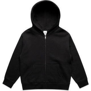 AS Colour 3038 Kids Relax Zip Hood - Front View | color:Black|view:front
