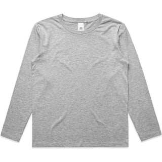 AS Colour 3007 Kids Staple L/S Tee - Front View | color:Grey Marle|view:front