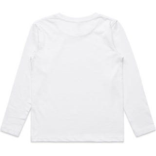 AS Colour 3007 Kids Staple L/S Tee - Back View | color:White|view:back