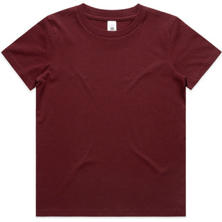 AS Colour 3005 Kids Staple Tee - Front View | color:Burgundy|view:front