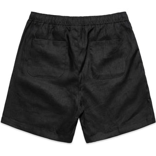 AS Colour 5919 Linen Shorts 18" - Back View | color:Black|view:back