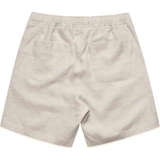 AS Colour 5919 Linen Shorts 18" - Back View | color:Natural|view:back
