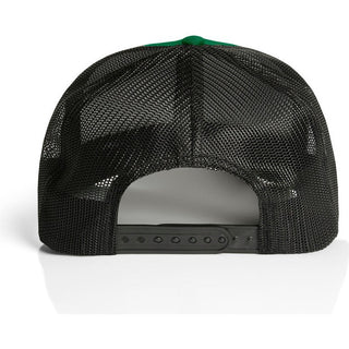 AS Colour 1191 Mesh Contrast Trucker Cap - Back View | color:Forest/Black|view:back