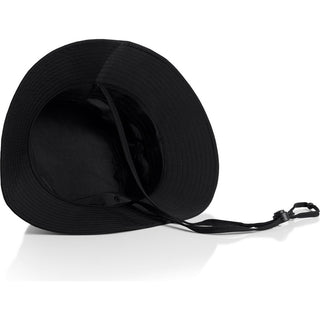 AS Colour 1174 Nylon Wide Brim Bucket Hat - Back View | color:Black|view:back
