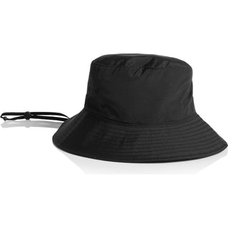 AS Colour 1174 Nylon Wide Brim Bucket Hat - Front View | color:Black|view:front