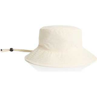 AS Colour 1174 Nylon Wide Brim Bucket Hat - Front View | color:Ecru|view:front