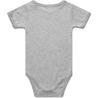 AS Colour 3003 Organic Infant Mini-Me One-Piece - Back View | color:Grey Marle|view:back