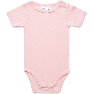 AS Colour 3003 Organic Infant Mini-Me One-Piece - Front View | color:Pink|view:front
