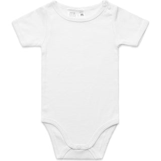 AS Colour 3003 Organic Infant Mini-Me One-Piece - Front View | color:White|view:front