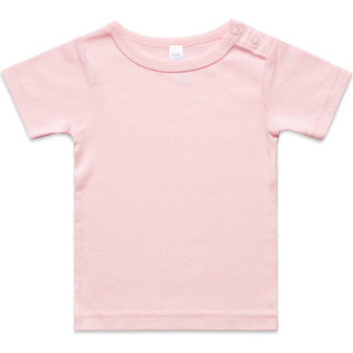 AS Colour 3001 Organic Infant Wee Tee - Front View | color:Pink|view:front