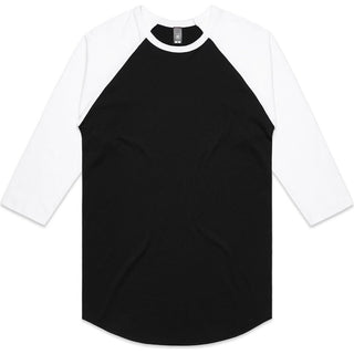 AS Colour 5012 Raglan Tee - Front View | color:Black/White|view:front