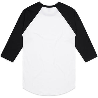 AS Colour 5012 Raglan Tee - Back View | color:White/Black|view:back