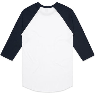 AS Colour 5012 Raglan Tee - Back View | color:White/Navy|view:back