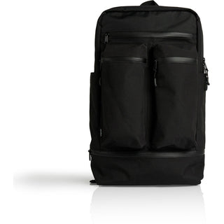 AS Colour 1030 Recycled Travel Backpack - Front View | color:Black|view:front