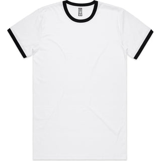 AS Colour 5053 Staple Ringer Tee - Front View | color:White/Black|view:front